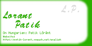 lorant patik business card